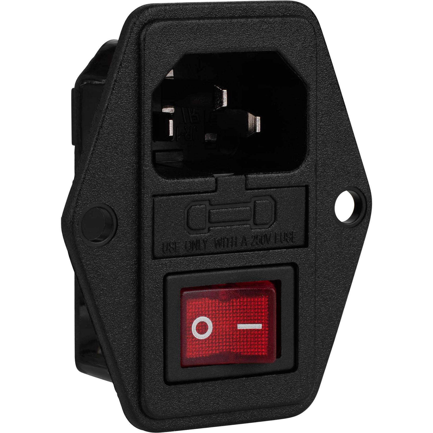 IEC AC Power Jack Chassis Mount with Switch and Fuse Holder